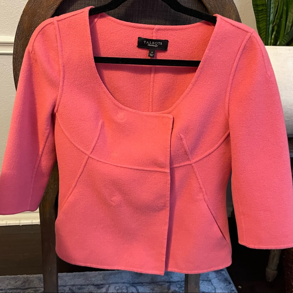 Talbots pink wool jacket with pockets